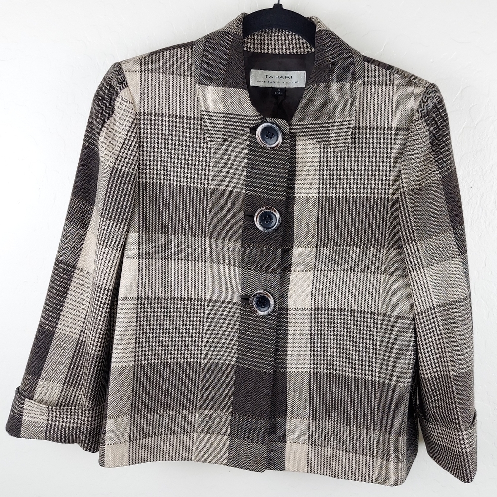 Tahari by ASL Plaid Blazer/Jacket